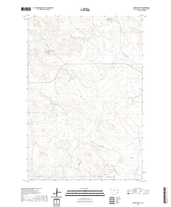 Saddle Butte 2021 topographic map thumbnail