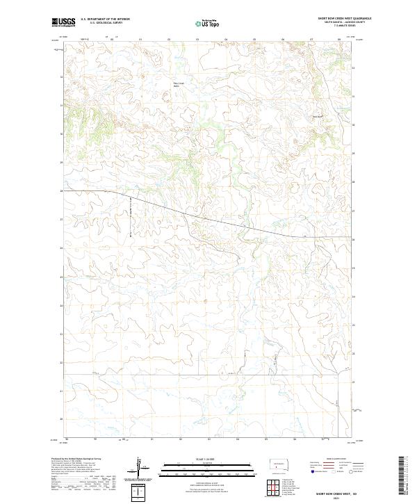 Short Bow Creek West topographic map thumbnail