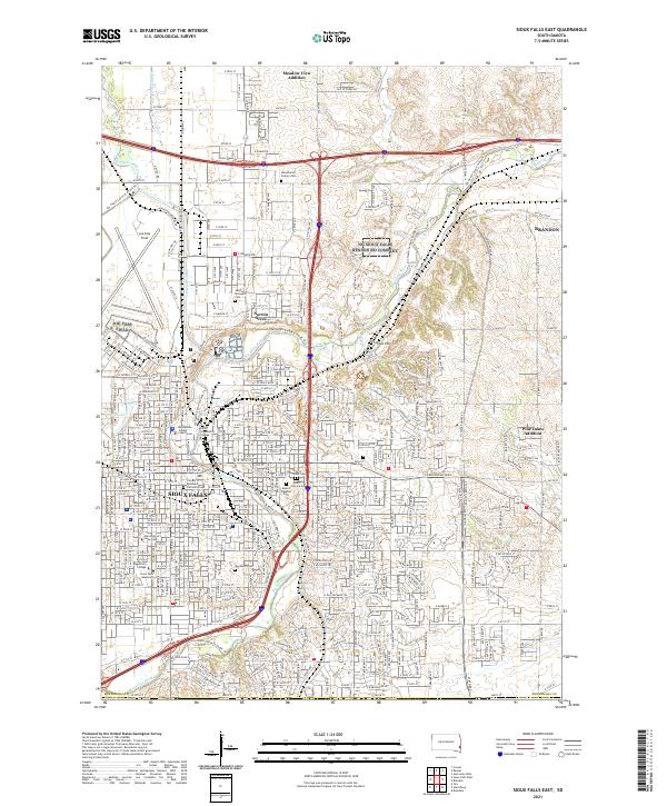 Sioux Falls East topographic map thumbnail