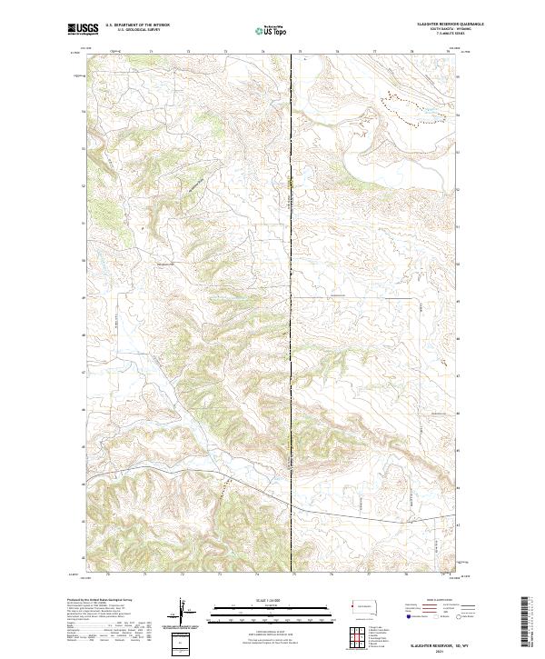 Slaughter Reservoir topographic map thumbnail
