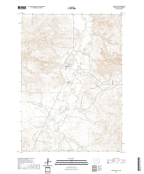 Slim Butte 2021 topographic map thumbnail
