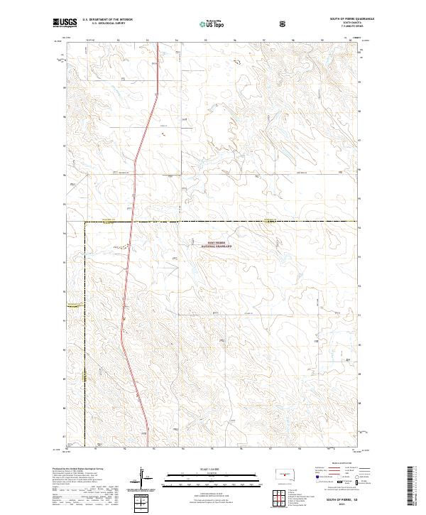 South of Pierre topographic map thumbnail