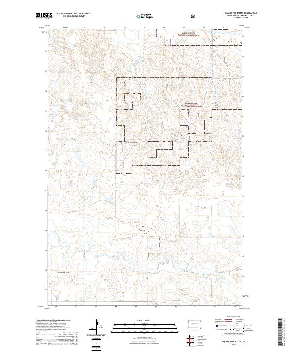 Square Top Butte topographic map thumbnail