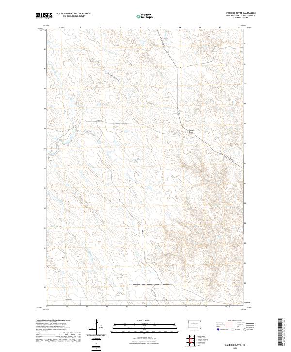 Standing Butte 2021 topographic map thumbnail