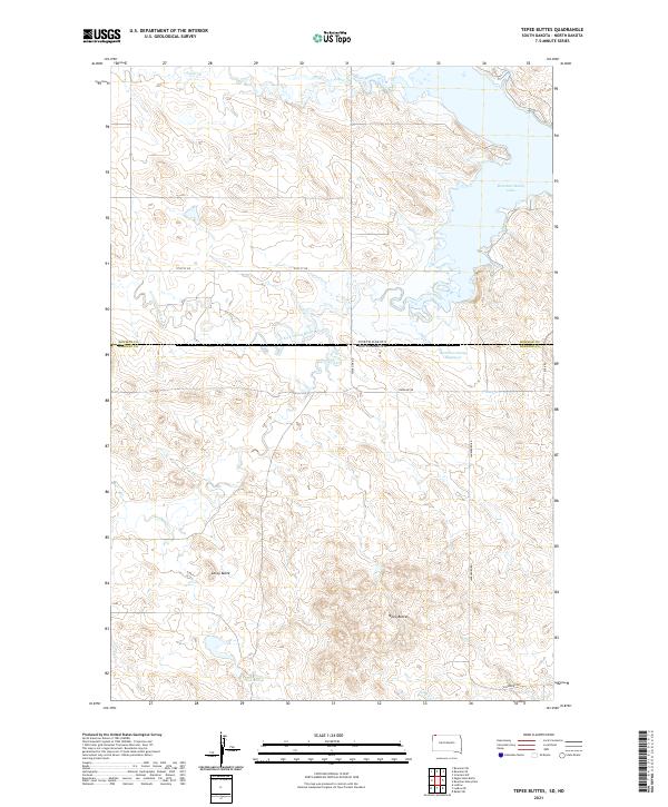 Tepee Buttes 2021 topographic map thumbnail