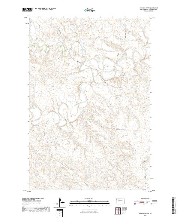 Thunder Butte topographic map thumbnail
