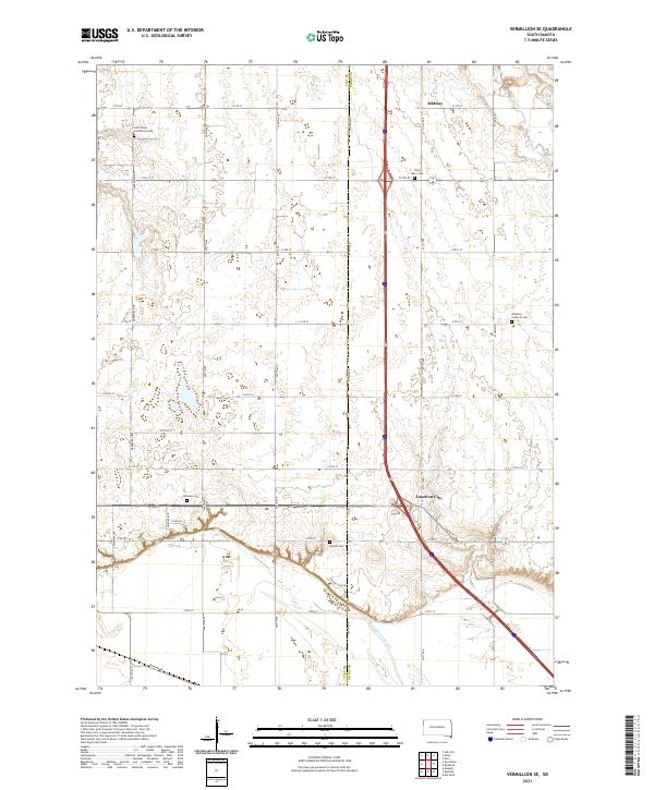 Vermillion SE topographic map thumbnail