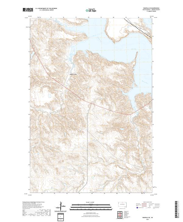 Wakpala SE topographic map thumbnail