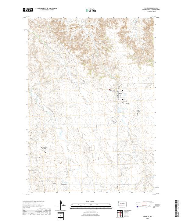 Wanblee 2021 topographic map thumbnail