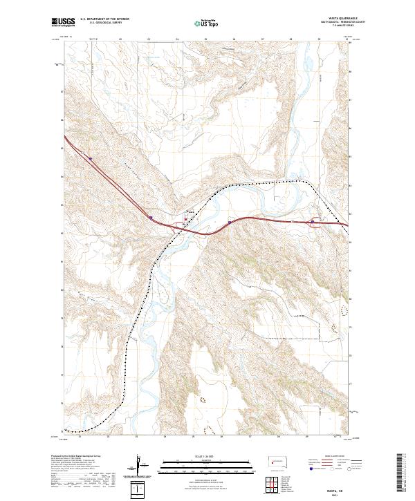 Wasta 2021 topographic map thumbnail