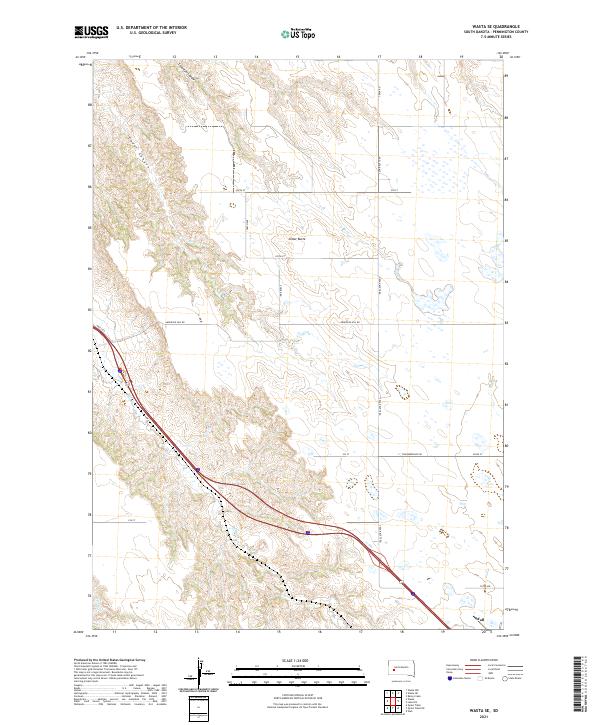 Wasta SE topographic map thumbnail