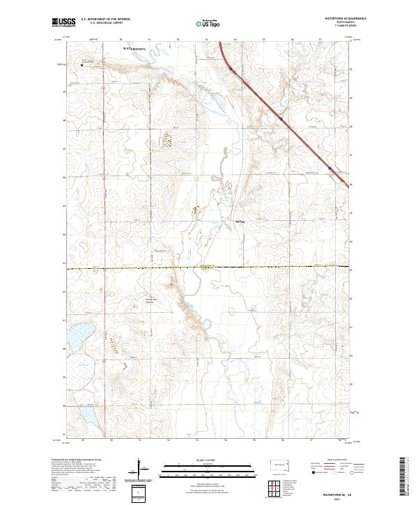 Watertown SE topographic map thumbnail