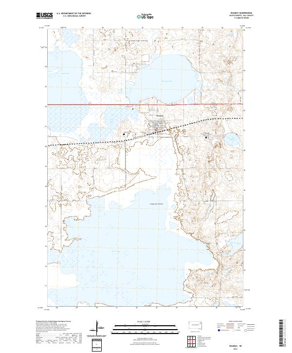 Waubay 2021 topographic map thumbnail
