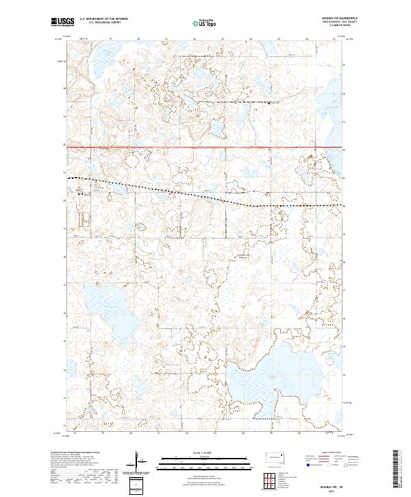 Waubay SW topographic map thumbnail