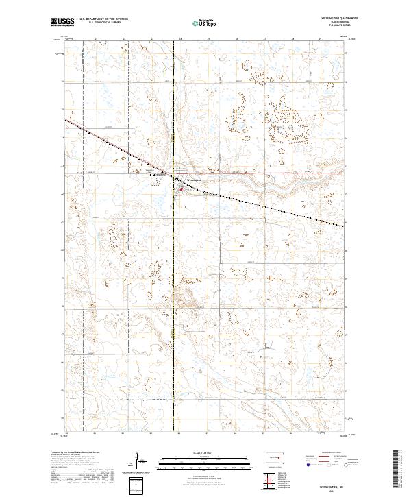 Wessington topographic map thumbnail