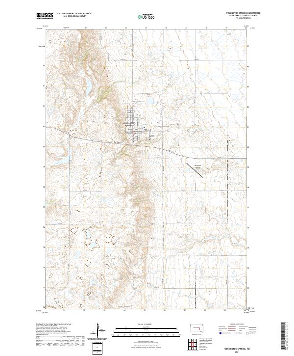 Wessington Springs topographic map thumbnail