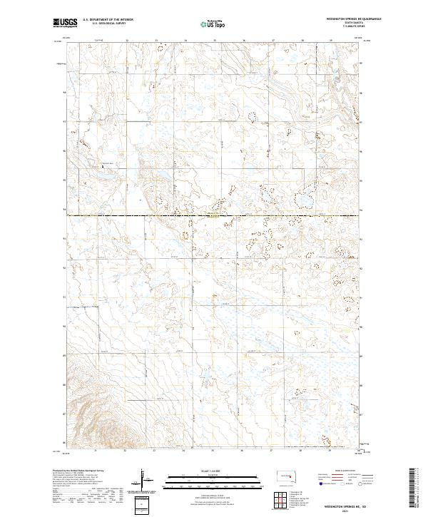 Wessington Springs NE topographic map thumbnail