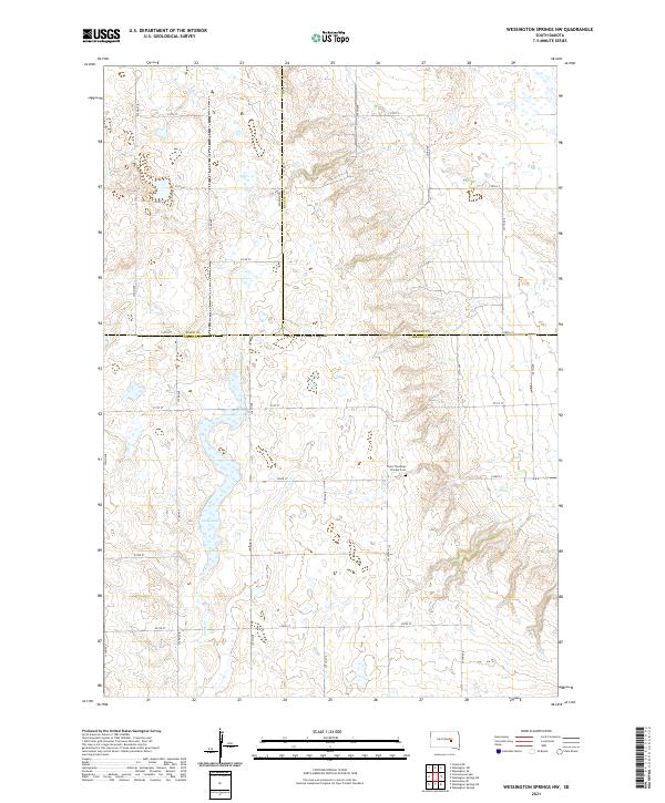 Wessington Springs NW topographic map thumbnail