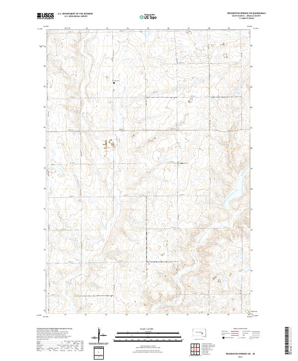 Wessington Springs SW topographic map thumbnail