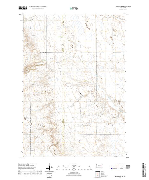 Wessington SW topographic map thumbnail