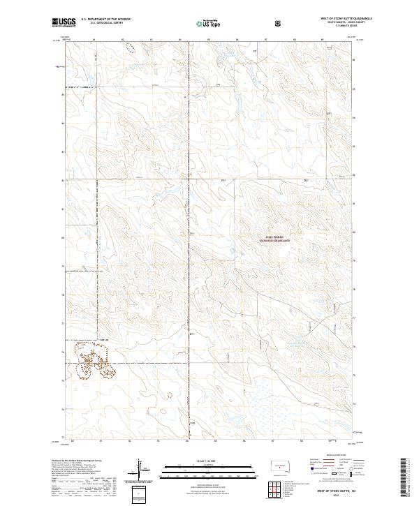 West of Stony Butte topographic map thumbnail