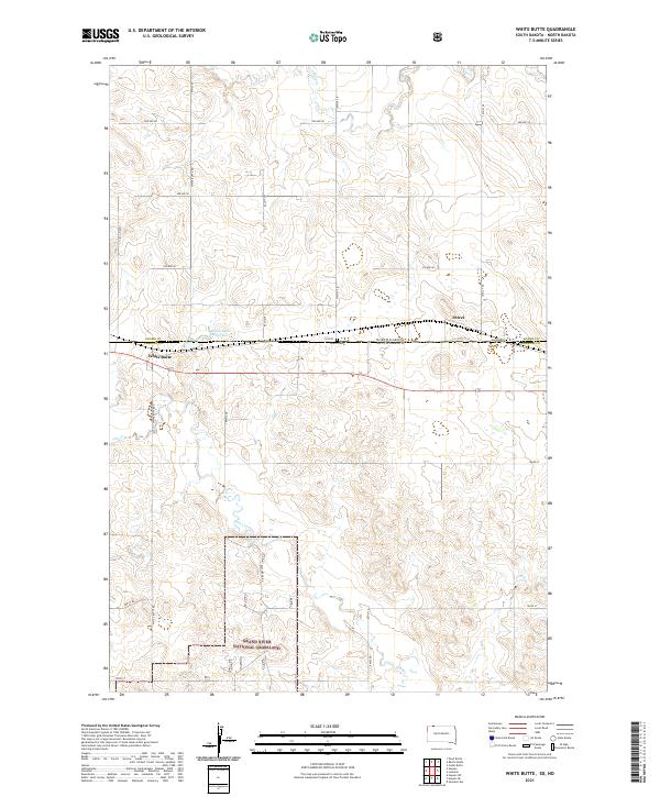 White Butte topographic map thumbnail