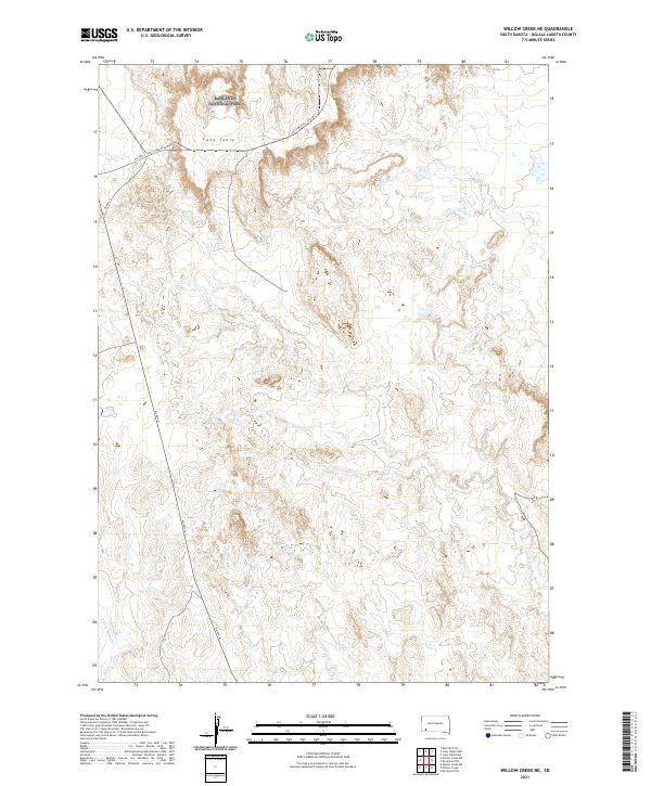 Willow Creek NE topographic map thumbnail