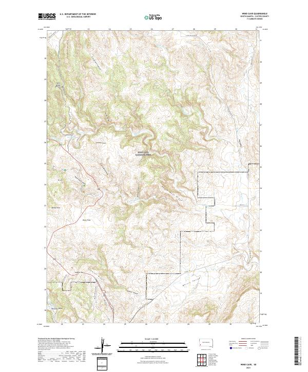 Wind Cave 2021 topographic map thumbnail