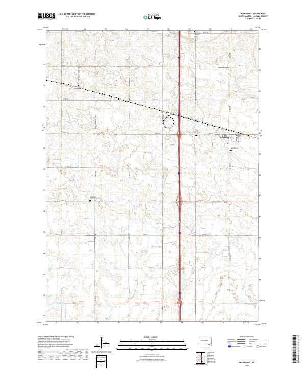 Worthing 2021 topographic map thumbnail