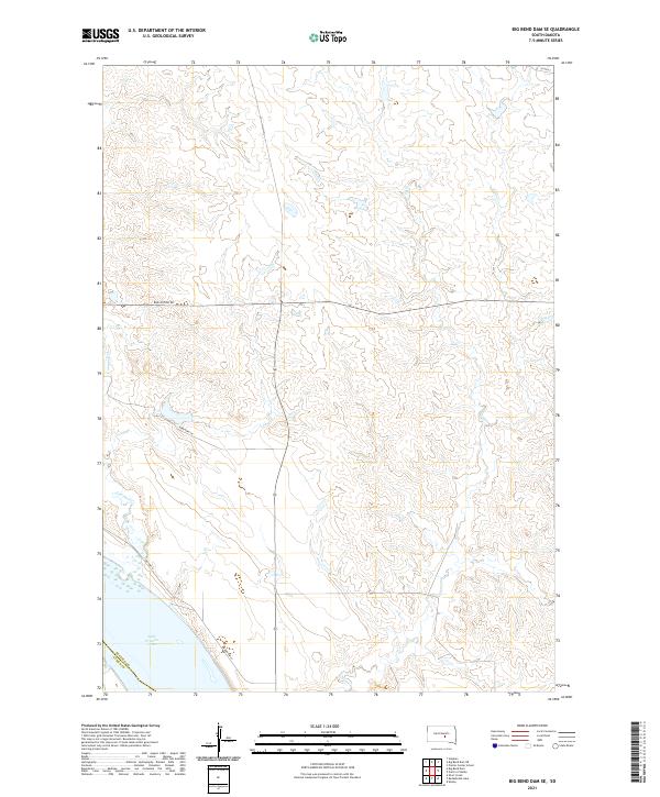 Big Bend Dam SE topographic map thumbnail