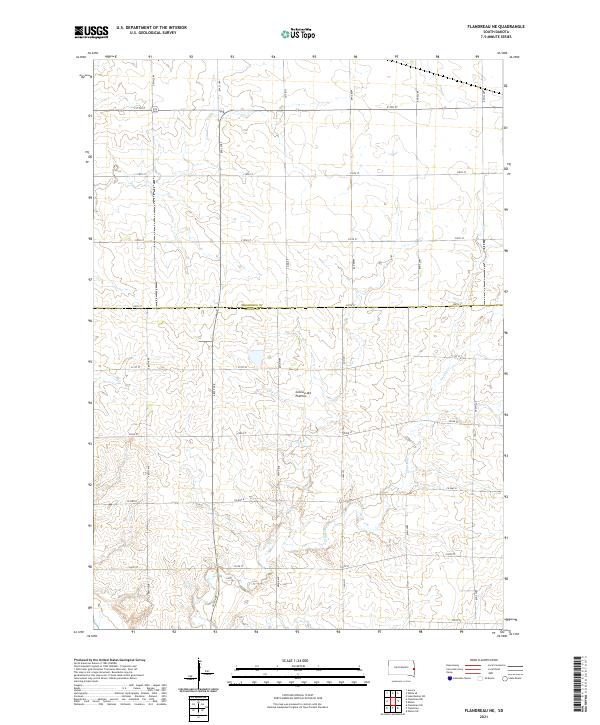 Flandreau NE topographic map thumbnail