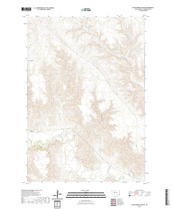 Rattlesnake Lake NE topographic map thumbnail