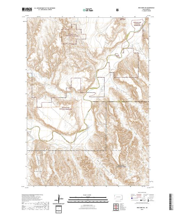 Red Shirt NE topographic map thumbnail