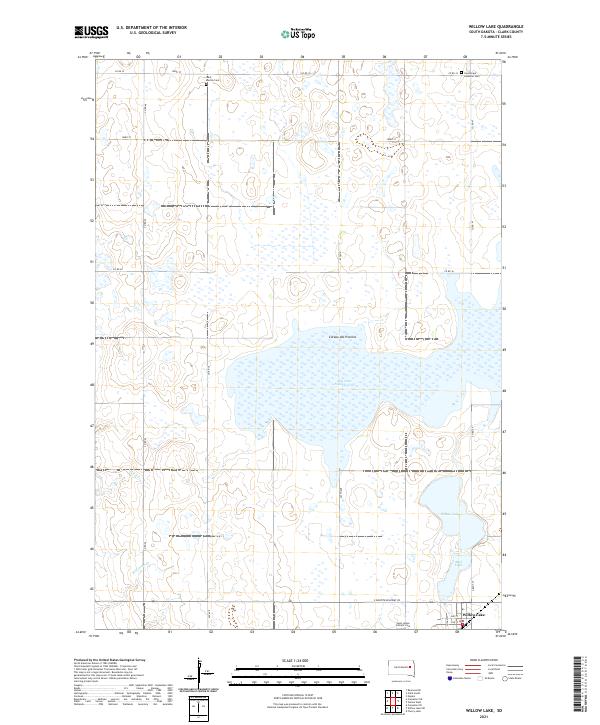 Willow Lake 2021 topographic map thumbnail