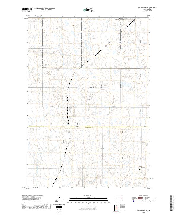 Willow Lake SW topographic map thumbnail