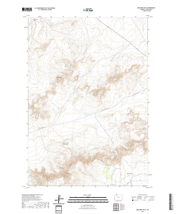 Badlands Hills topographic map thumbnail