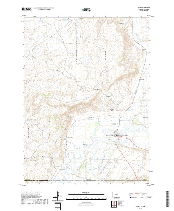 Baggs topographic map thumbnail