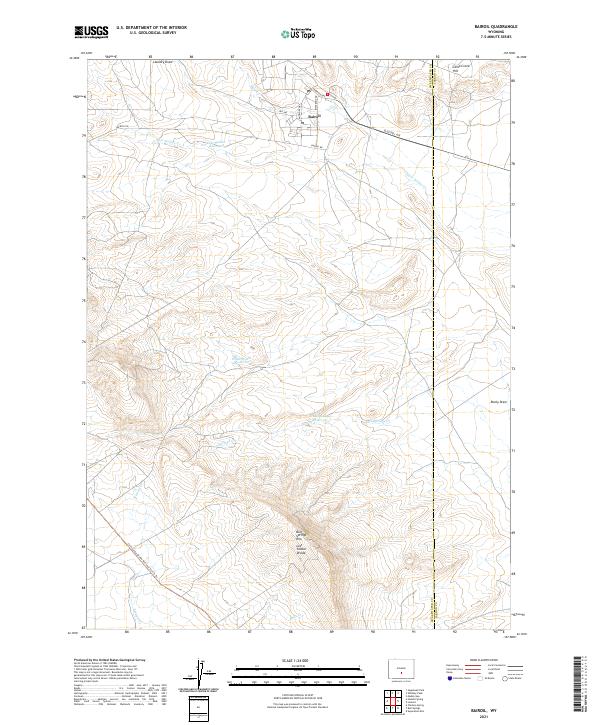 Bairoil topographic map thumbnail