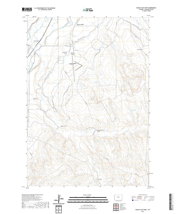 Banjo Flats West topographic map thumbnail