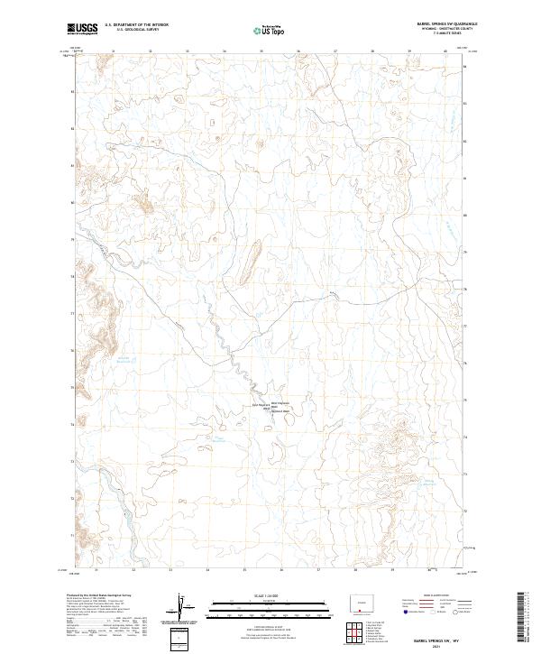 Barrel Springs SW topographic map thumbnail