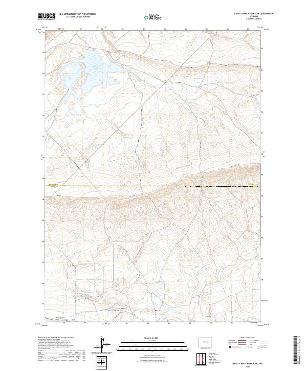 Bates Creek Reservoir 2021 topographic map thumbnail