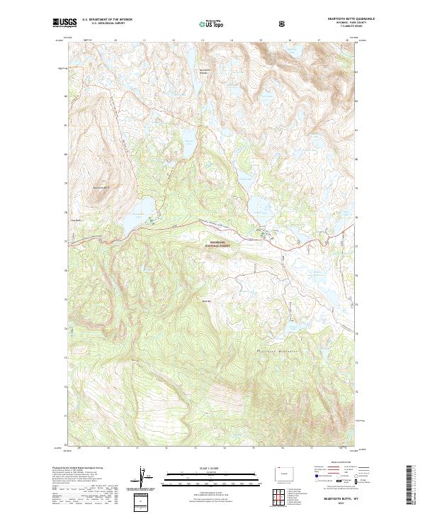 Beartooth Butte topographic map thumbnail