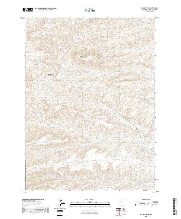 Bell Butte NE topographic map thumbnail
