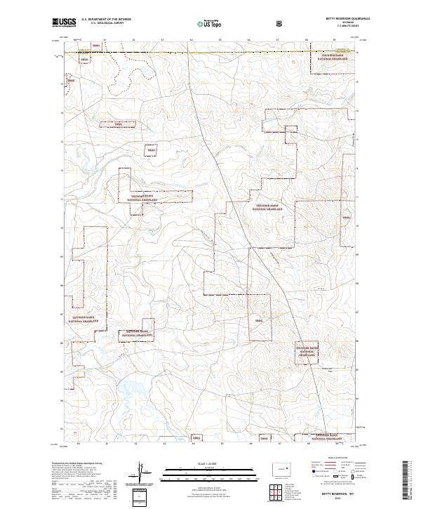 Betty Reservoir topographic map thumbnail