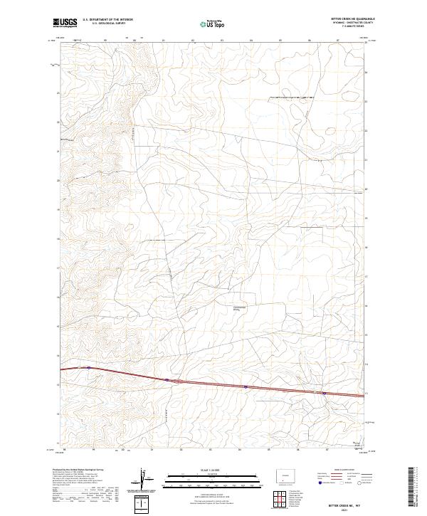 Bitter Creek NE topographic map thumbnail