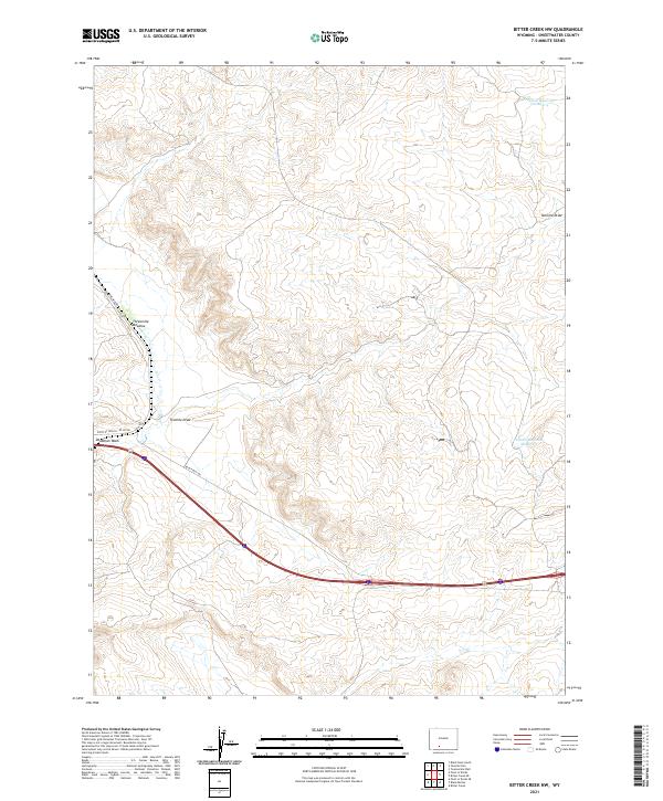 Bitter Creek NW topographic map thumbnail