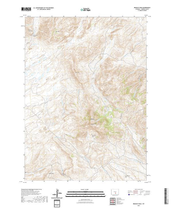 Bradley Peak topographic map thumbnail