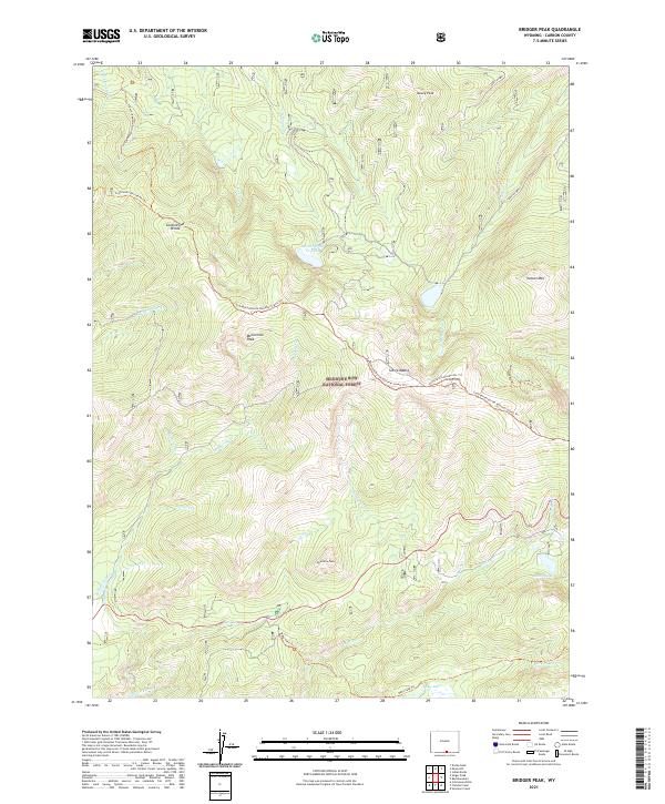Bridger Peak topographic map thumbnail