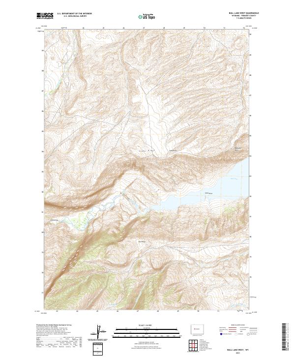 Bull Lake West topographic map thumbnail