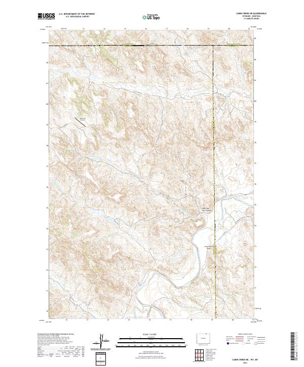 Cabin Creek NE topographic map thumbnail